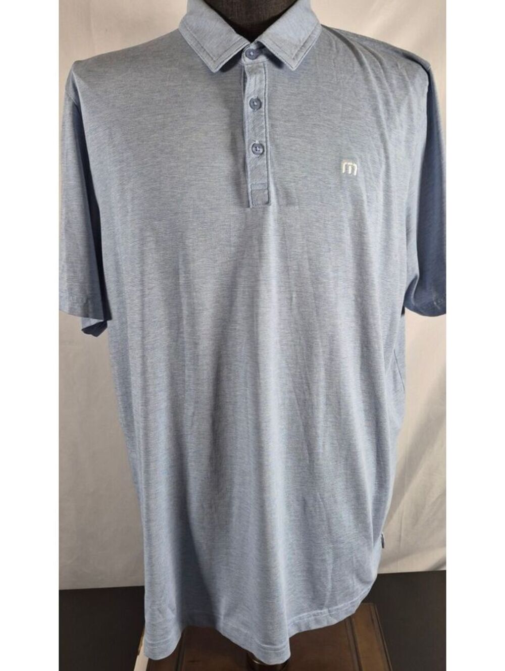 TravisMathew XXL Light Blue Pima Cotton Golf Polo Shirt